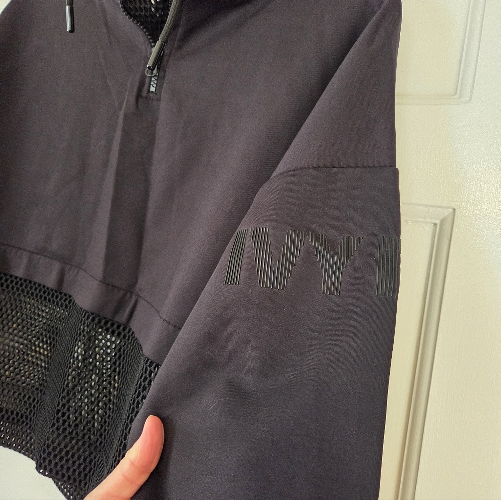 Ivy Park Black Mesh Panel Women's Hoodie - Picture 4 of 10